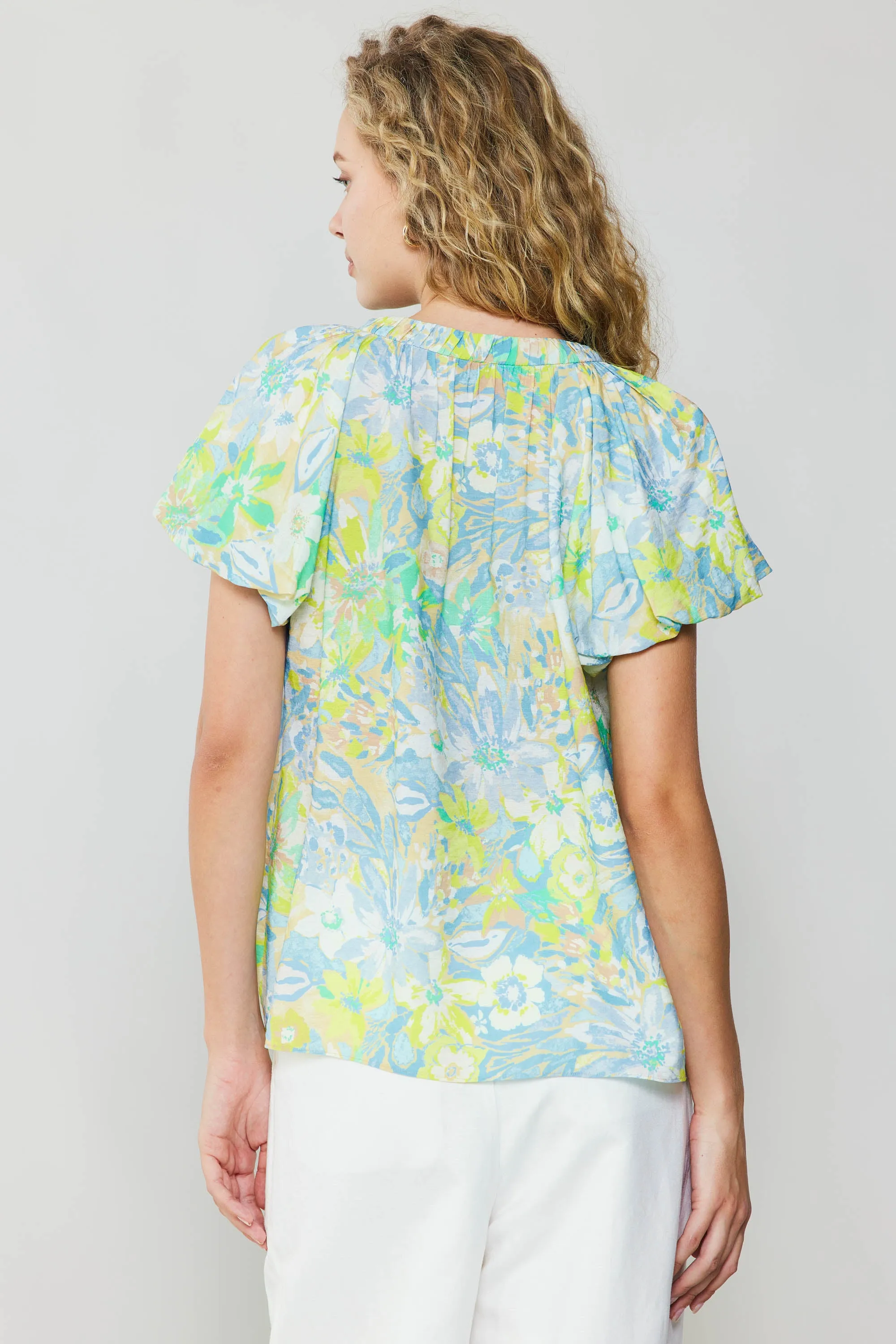 Abstract Floral Print Top