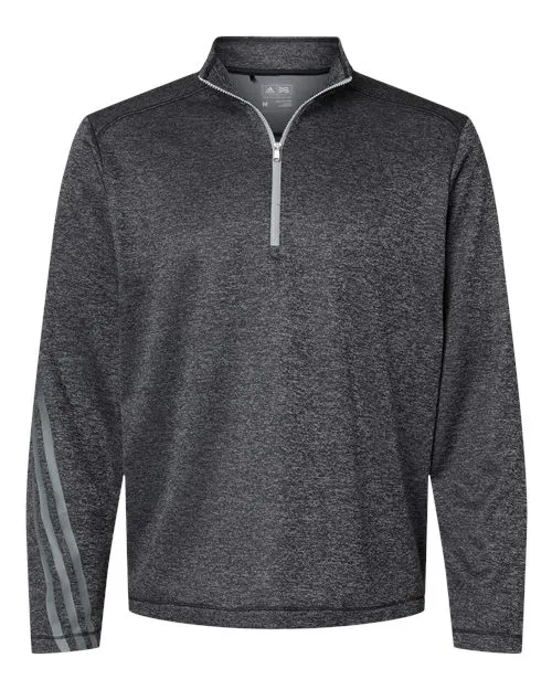 Adidas Men's Brushed Terry Heathered Quarter-Zip Pullover