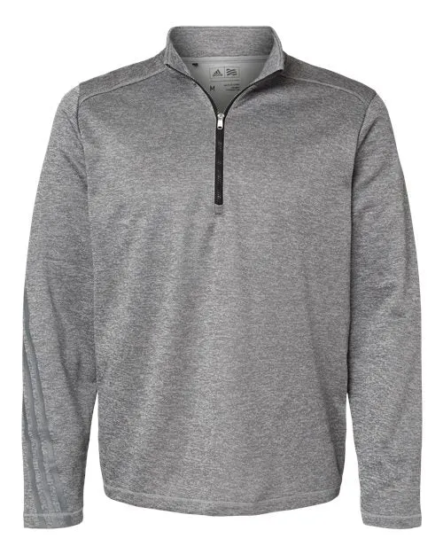 Adidas Men's Brushed Terry Heathered Quarter-Zip Pullover