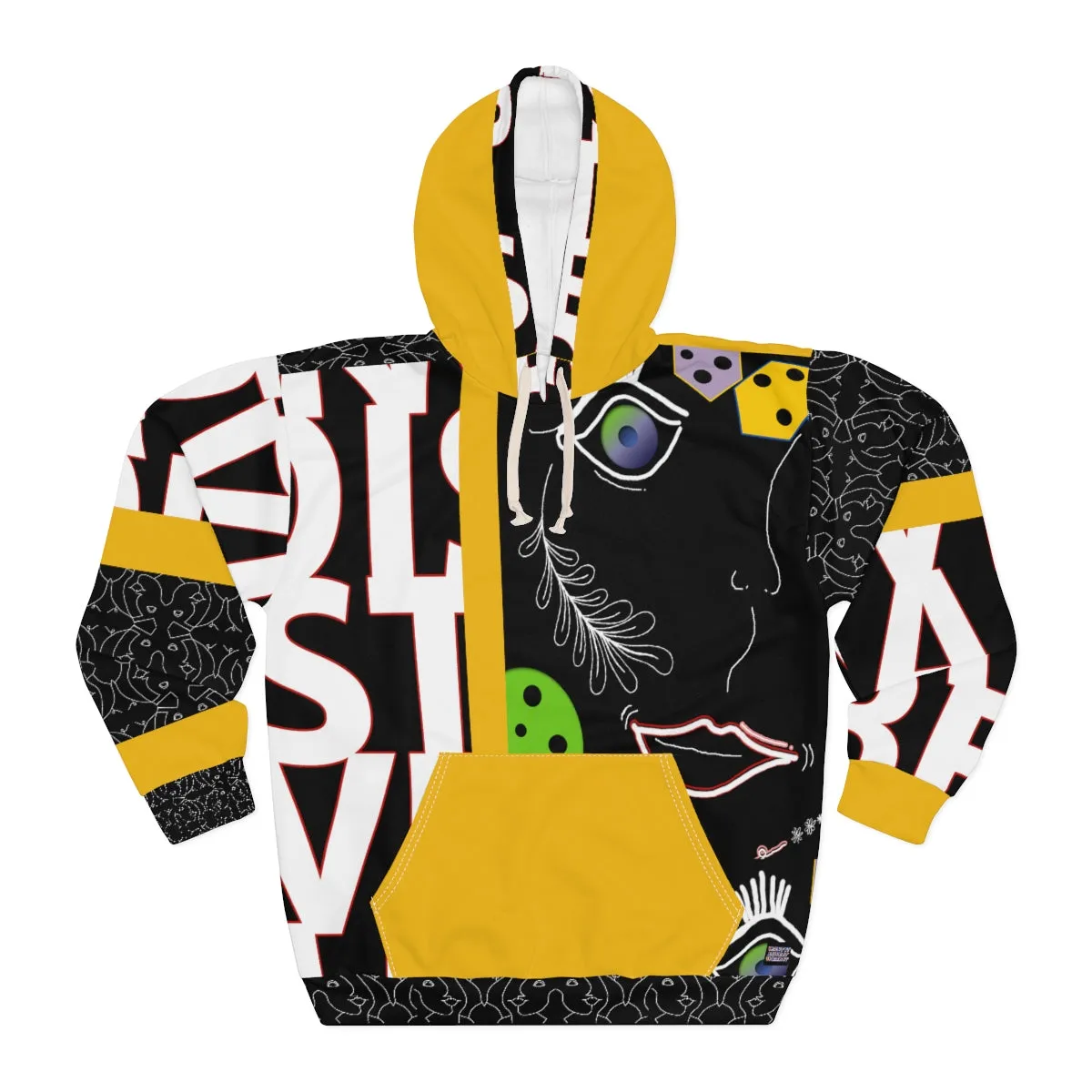 AOP Unisex Pullover Hoodie YELLOVER HERE