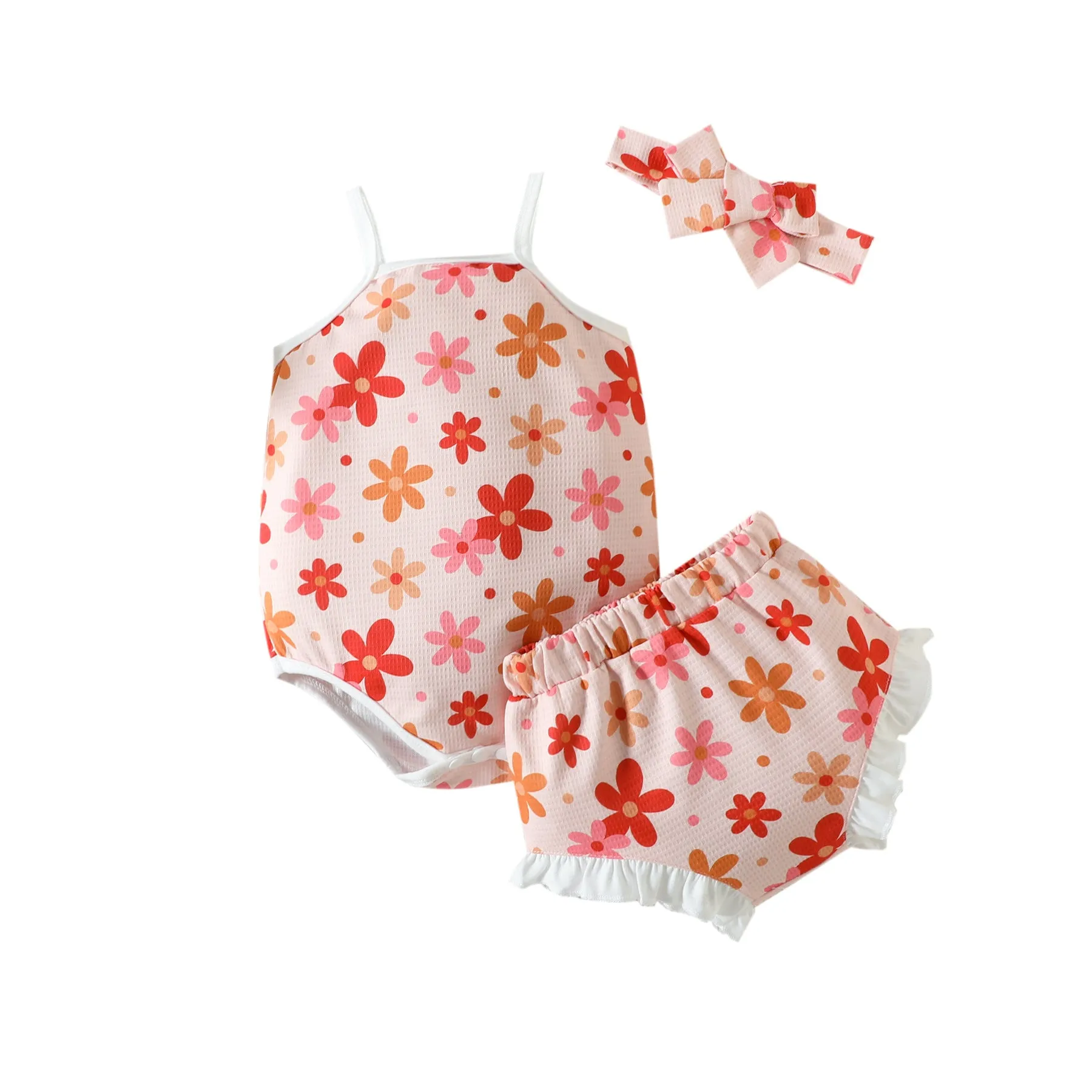 Baby Girl Clothing Flower Overall Dress Set