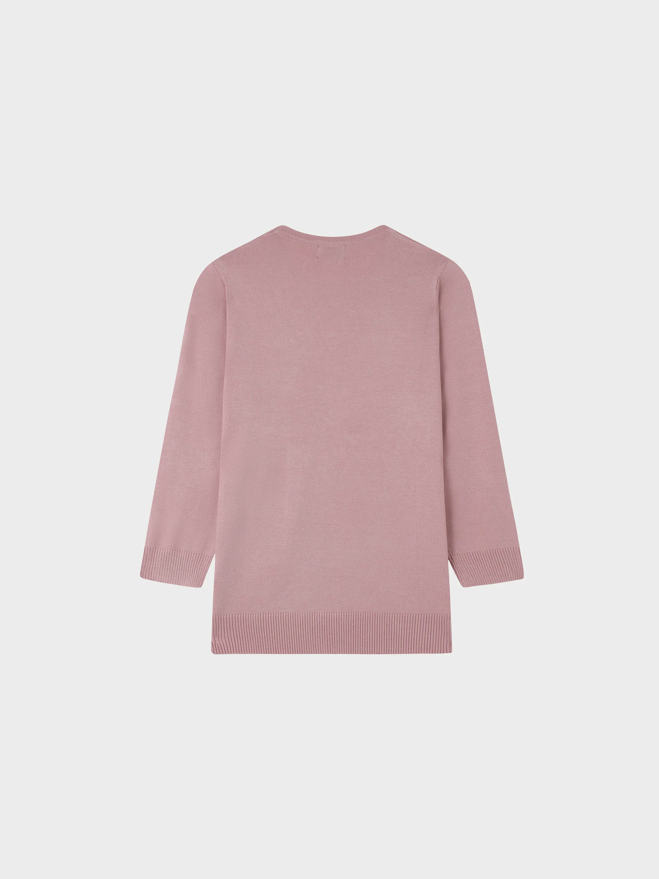 Basic Crew Sweater 3Q-Mauve