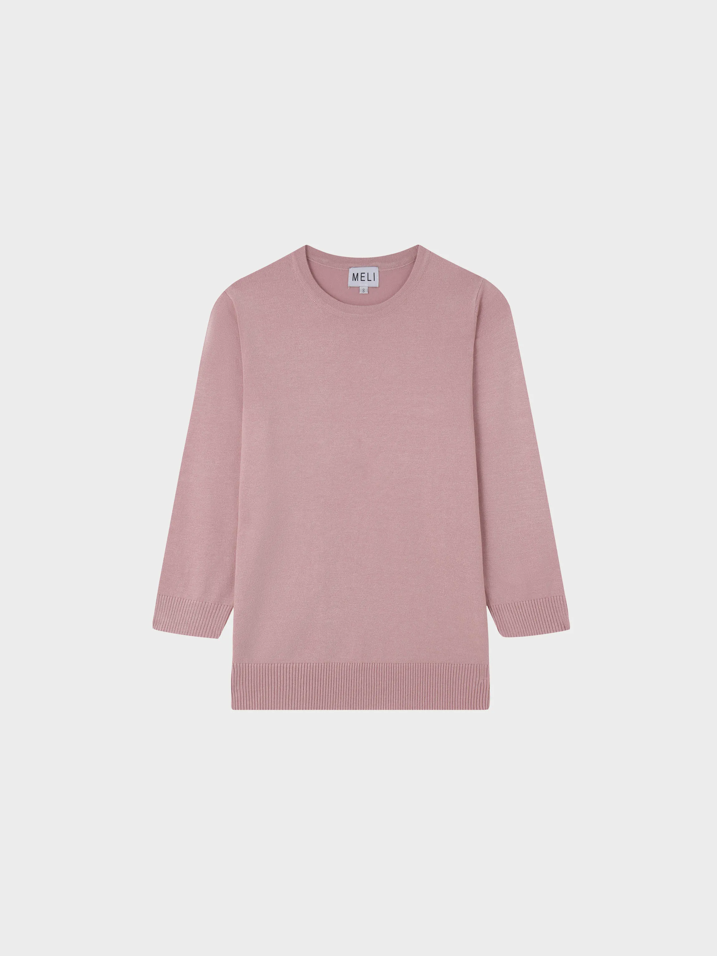 Basic Crew Sweater 3Q-Mauve