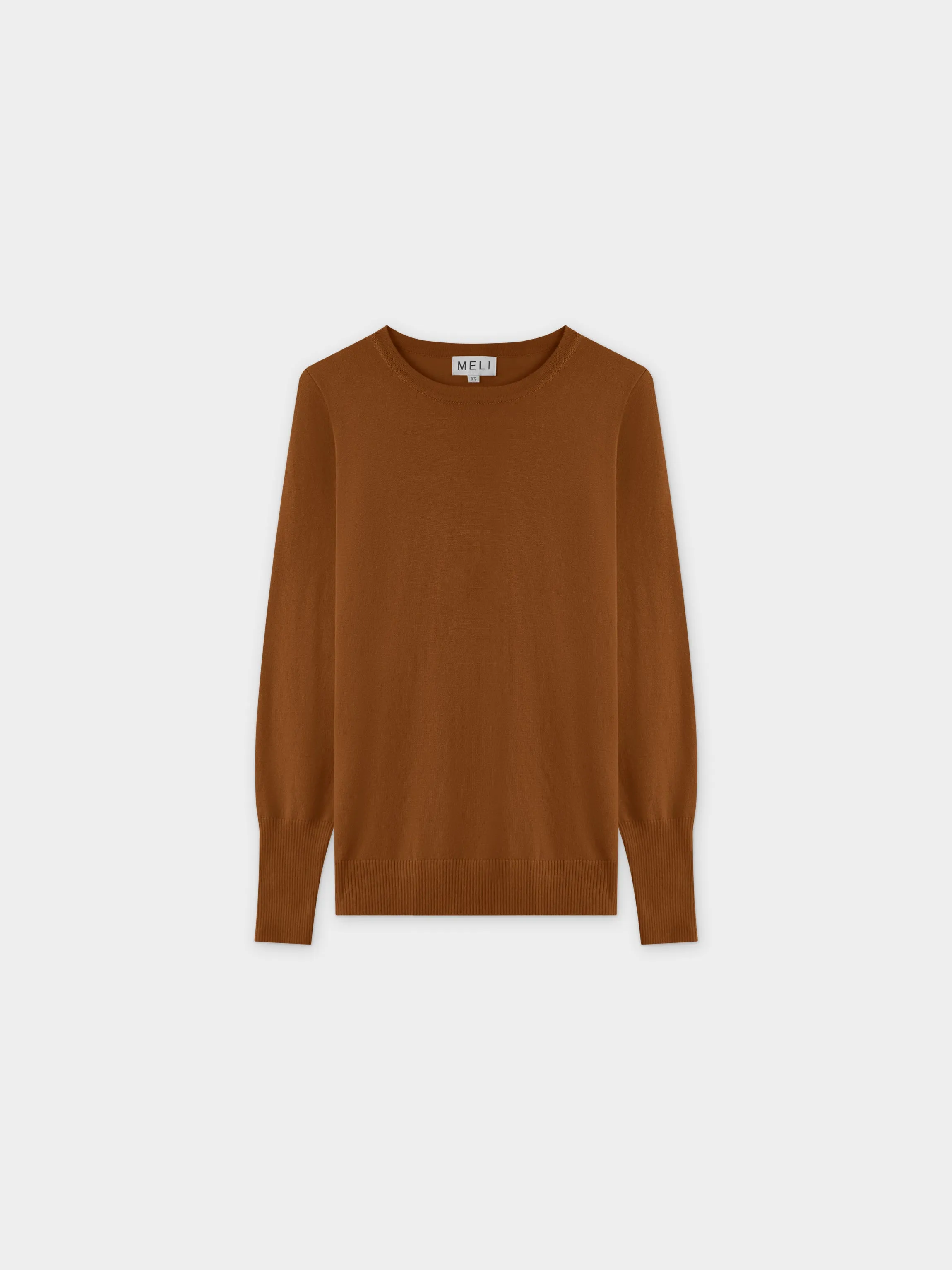 Basic Crew Sweater LS-Brown