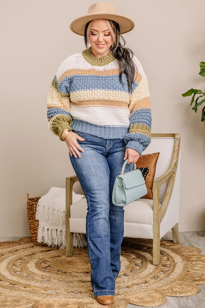 Colorblock Striped Chunky Sweater