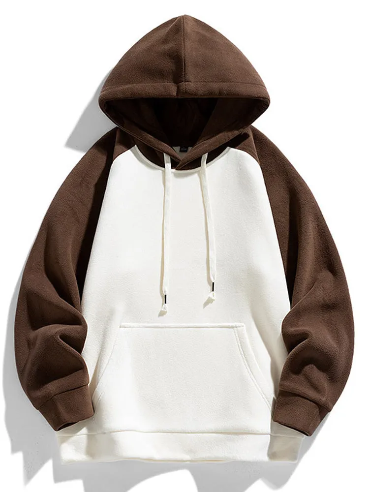 Contrast Color Thickened Hoodie