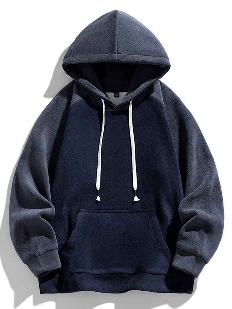 Contrast Color Thickened Hoodie