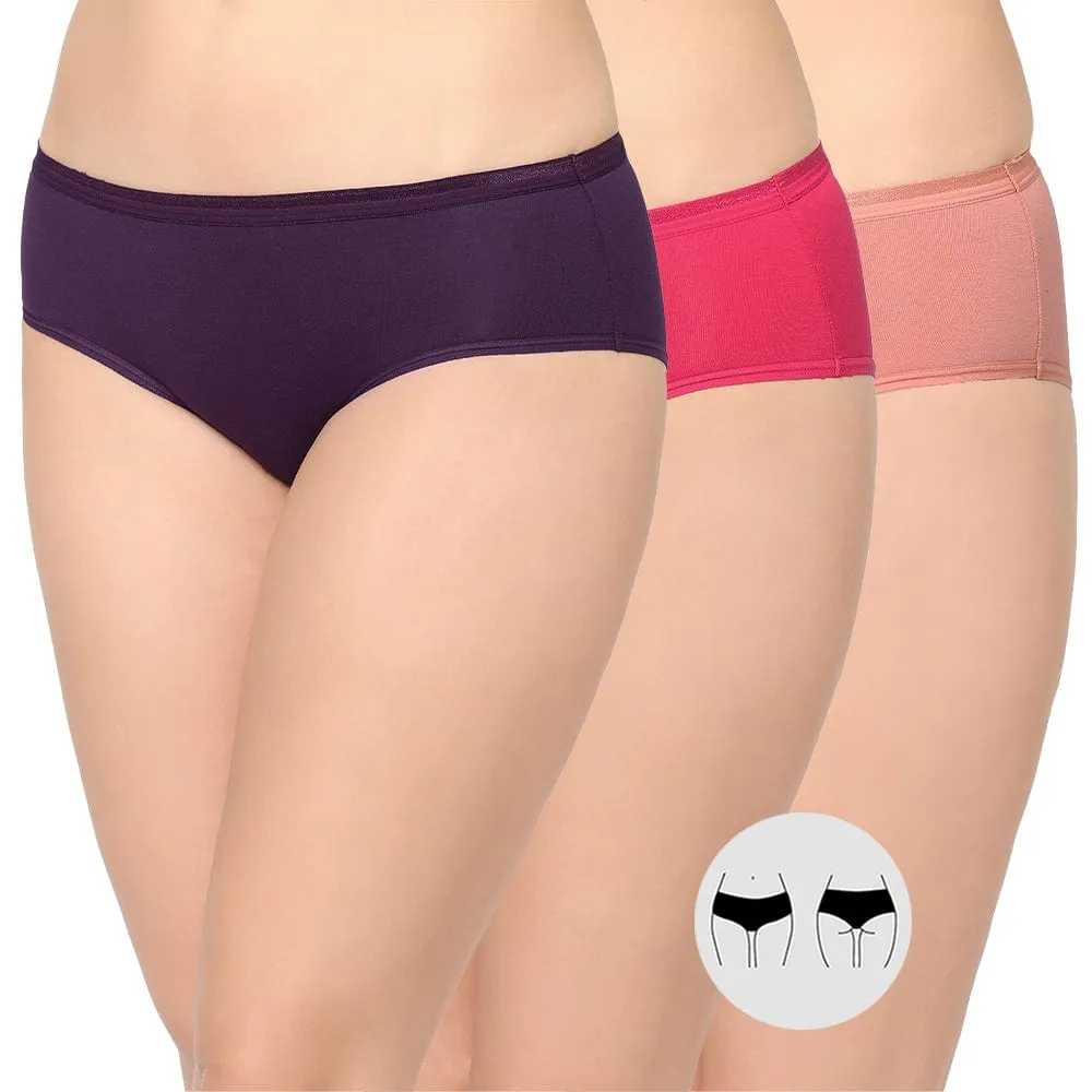 Cotton Mid Waist Medium Coverage Everyday Wear Pack of 3  Hipster Panty