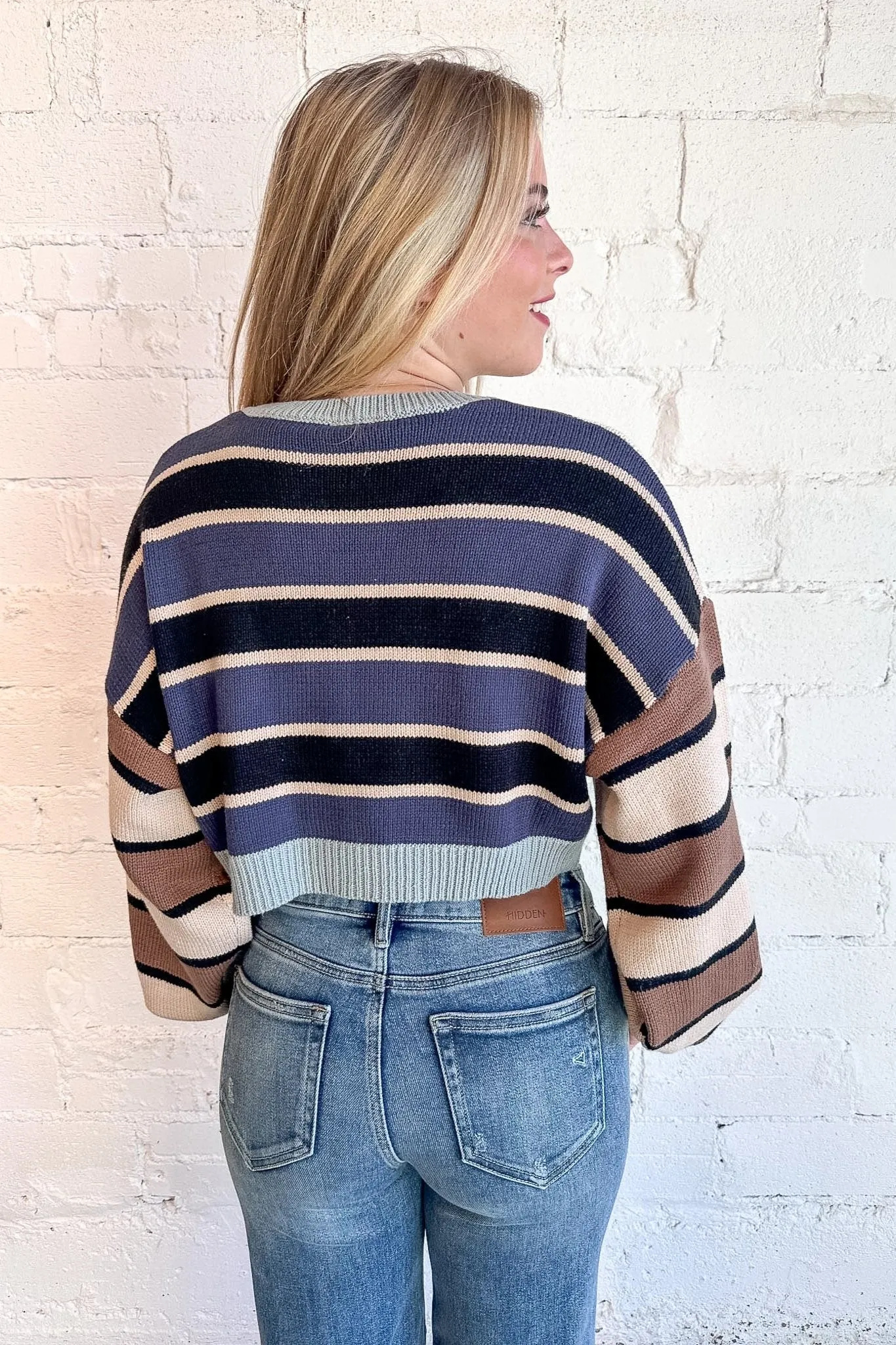 Cute & Spunky Cropped Striped Sweater