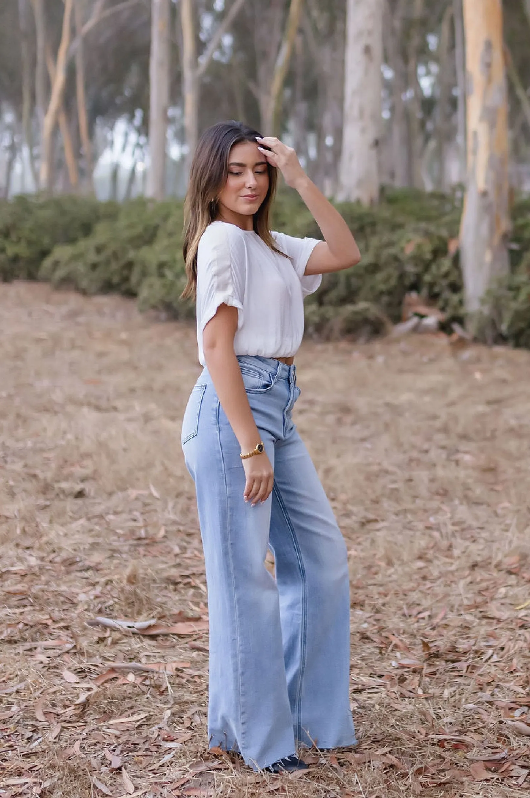 Desiree Short Sleeve Color Block Satin Crop Top White