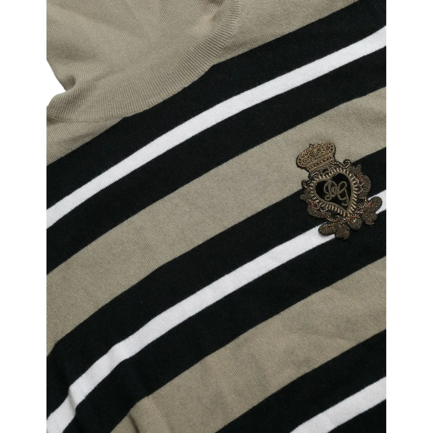 Dolce & Gabbana Elegant Striped Turtleneck Wool Sweater