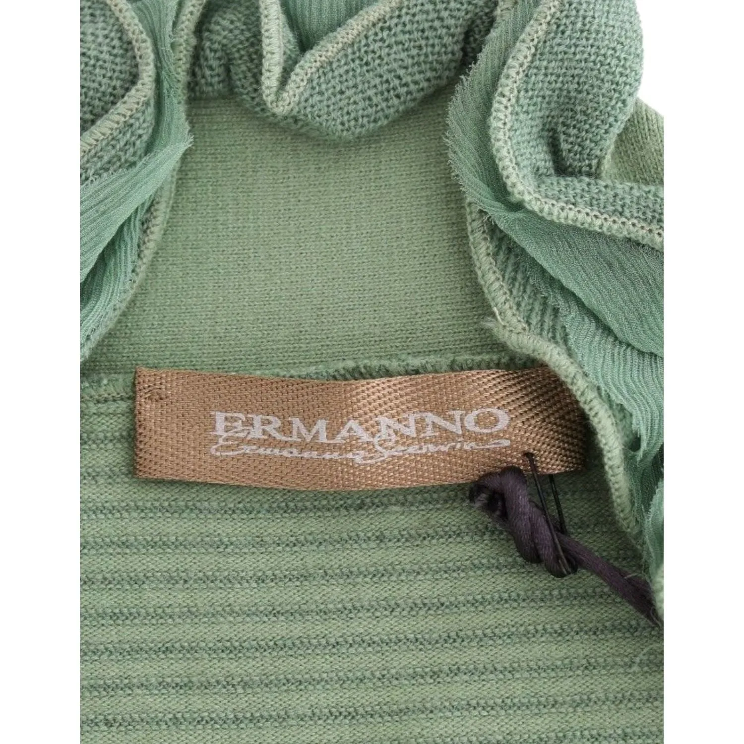 Ermanno Scervino Elegant Green Striped Wool Blend Sweater