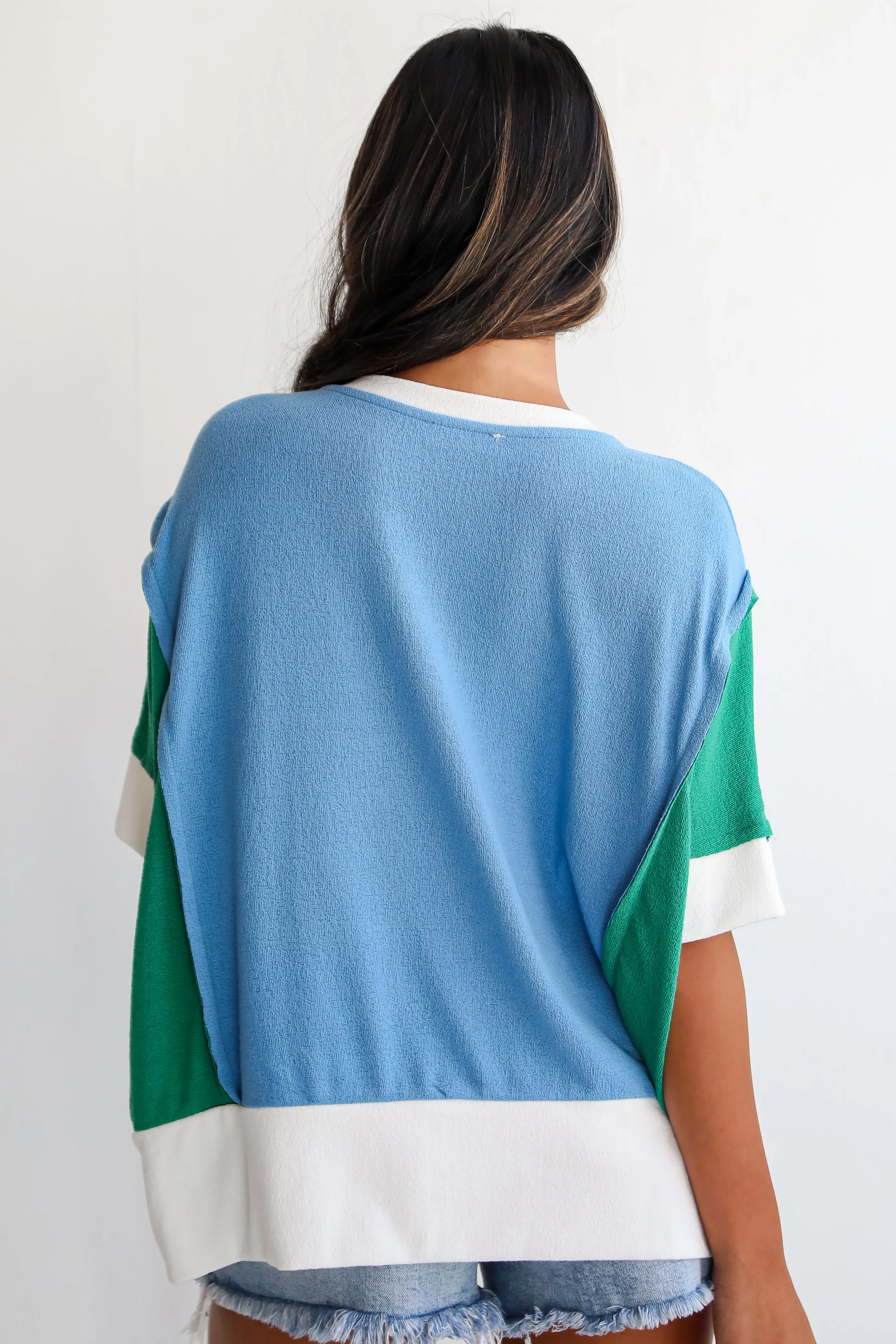 FINAL SALE - Natalie Color Block Terry Cloth Top