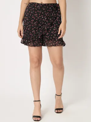 Floral Printed Wrap Shorts