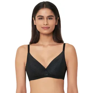 Forma Padded Wired  3/4th Cup Everyday Wear Medium coverage Lace Bra - Black