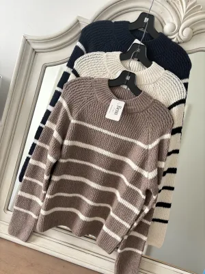 Fuzzy Feeling Striped Sweater