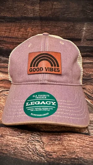 Good Vibes Leather patch hat | Good Vibes | Gift for mom|