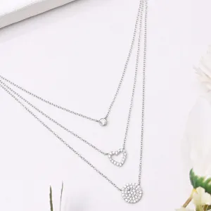 Heart Layers 925 Silver Necklace