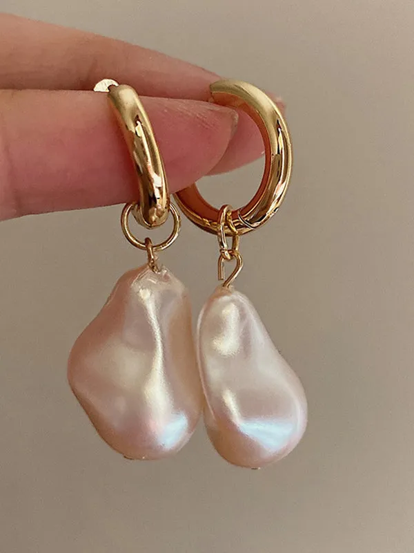 Irregularity Imitation Pearl Contrast Color Earrings Accessories