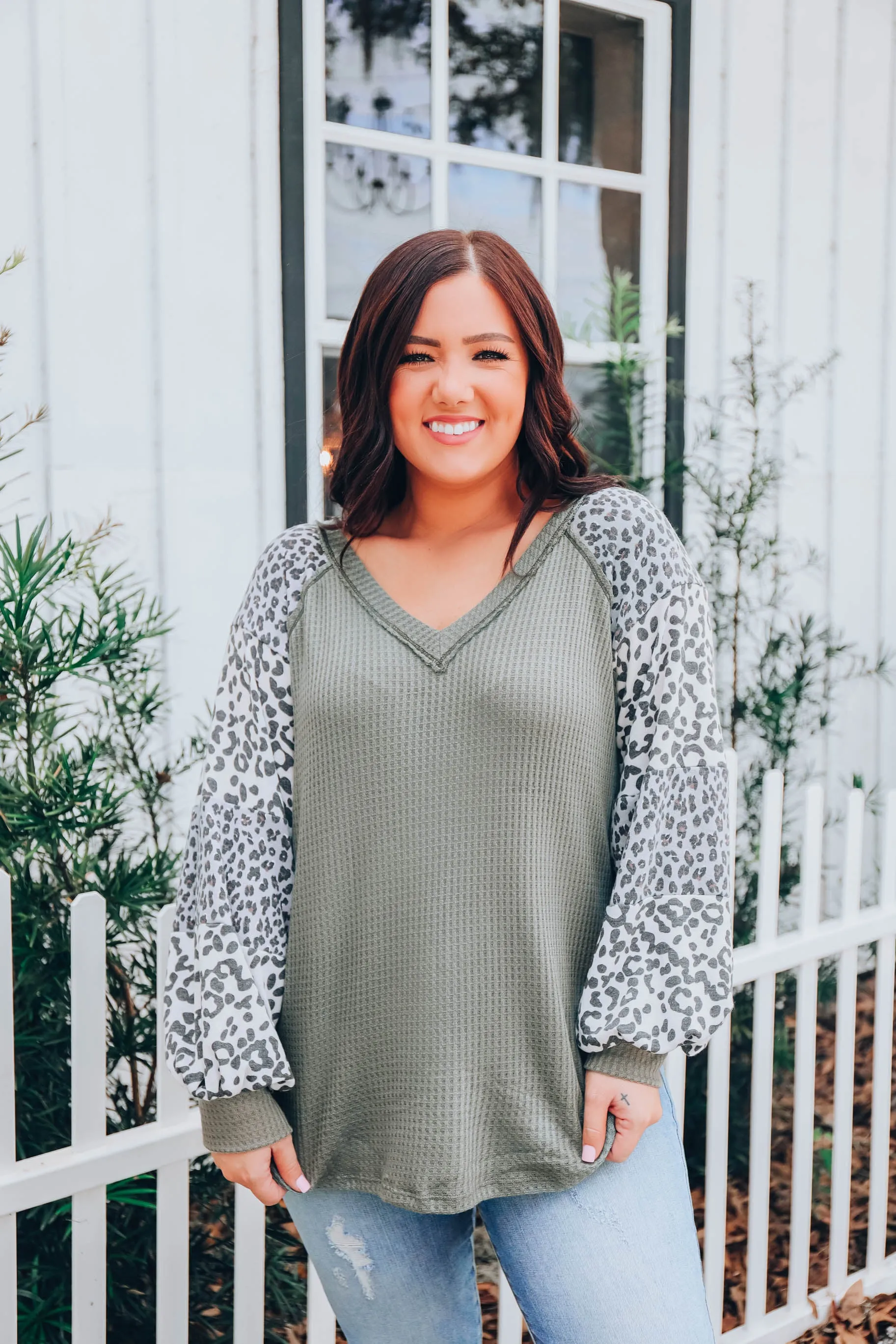 Keepin' It Casual Color Block Top - Sage