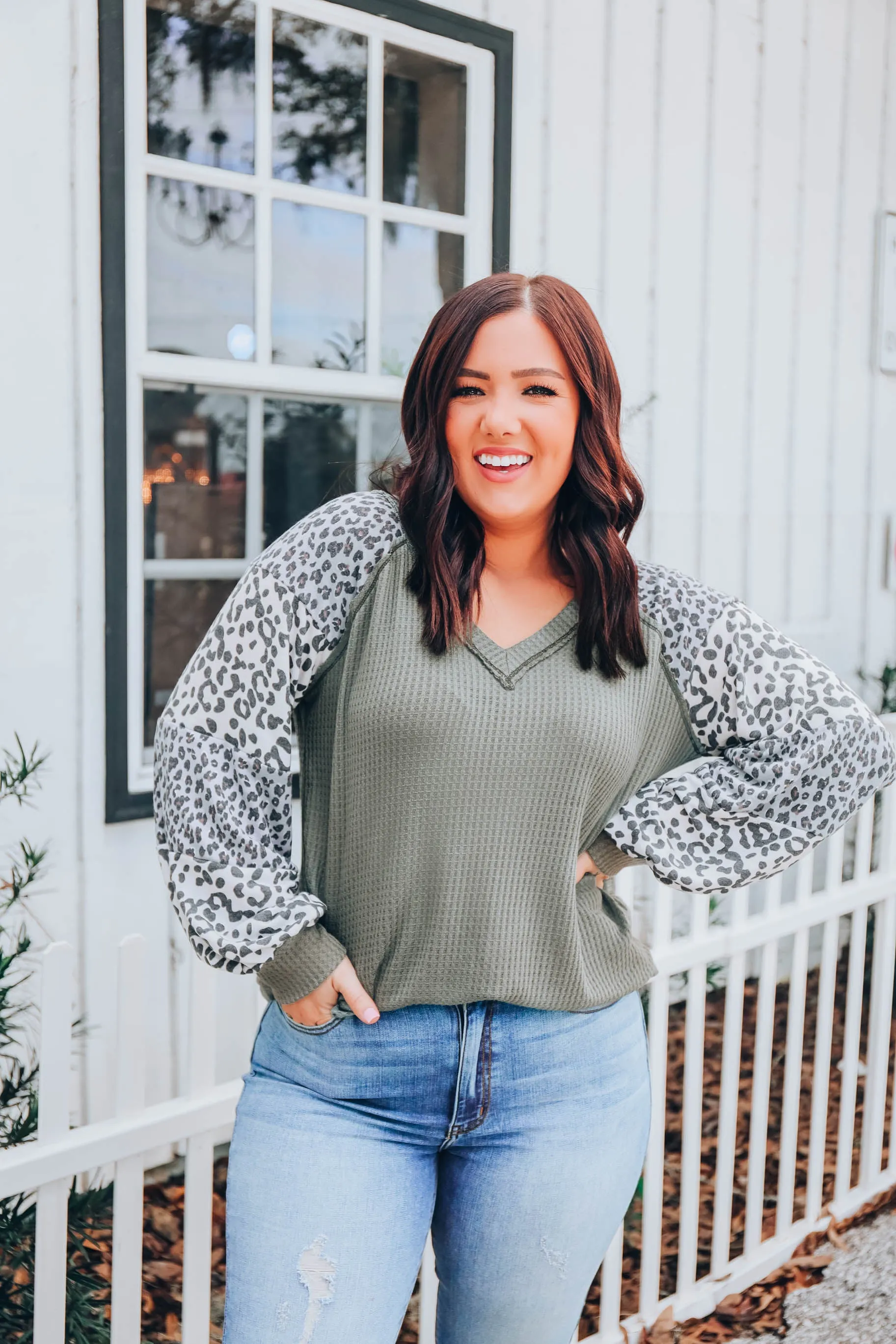 Keepin' It Casual Color Block Top - Sage