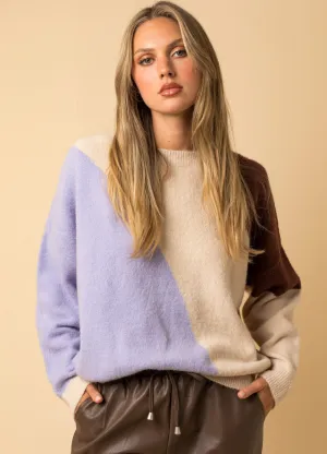 Lavender Color Block Sweater