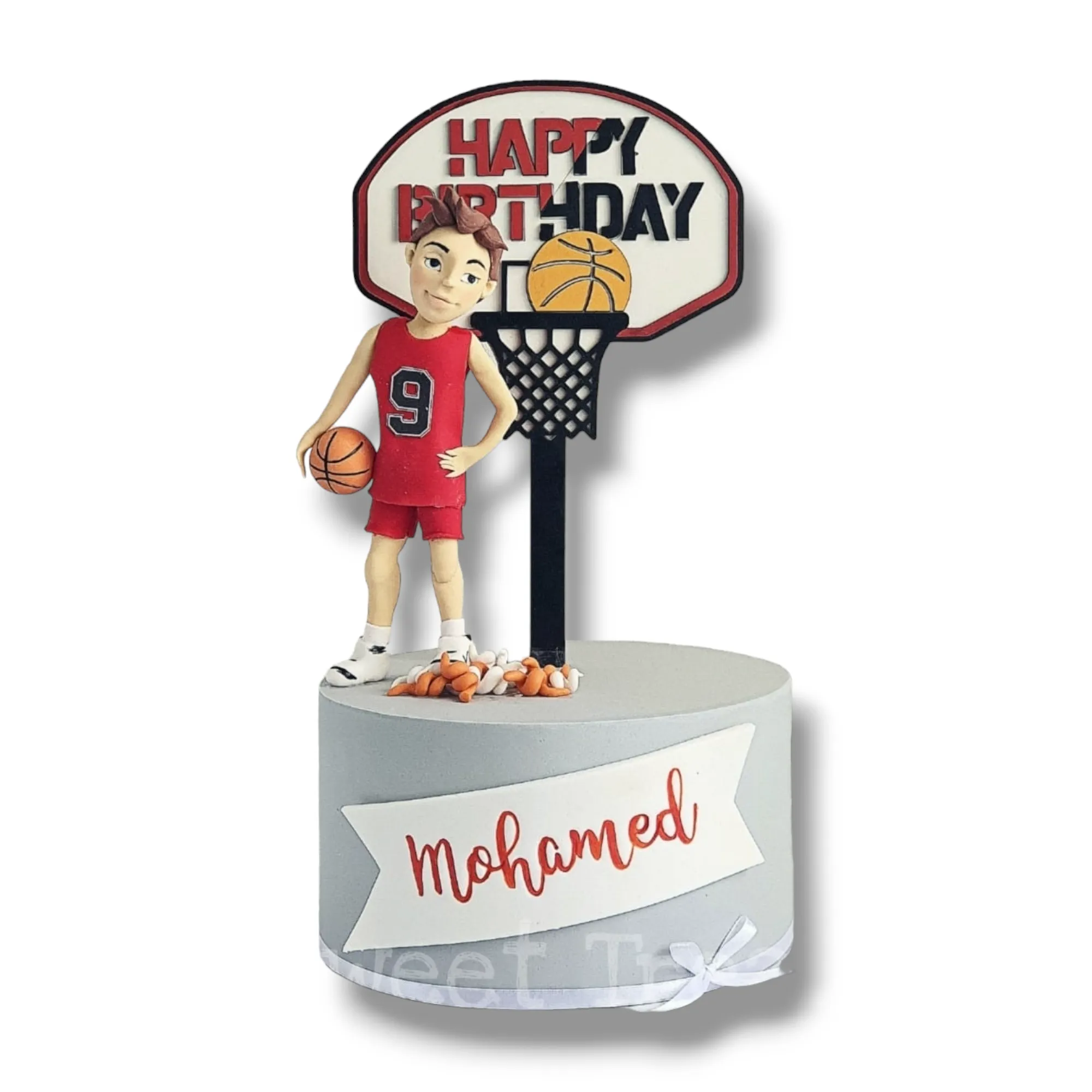 Layered wood topper "Basket ball"