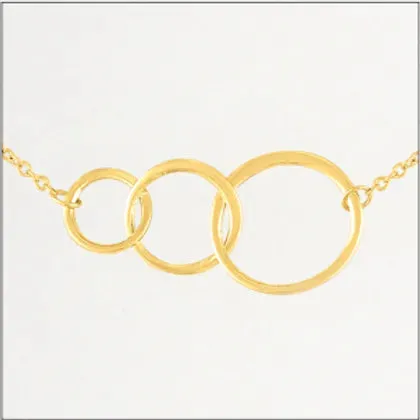 Layers Gold Trio Open Circles  Necklace