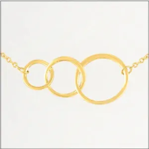 Layers Gold Trio Open Circles  Necklace