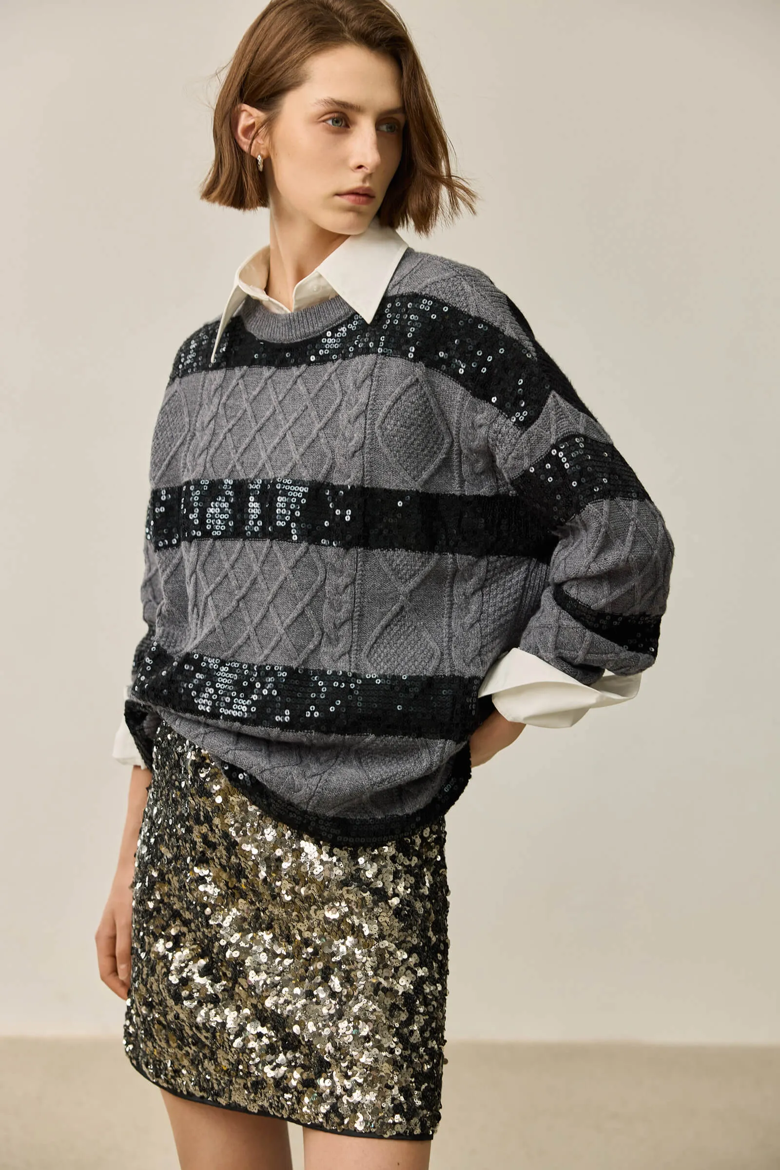 LILY Sequin Statement Sweater