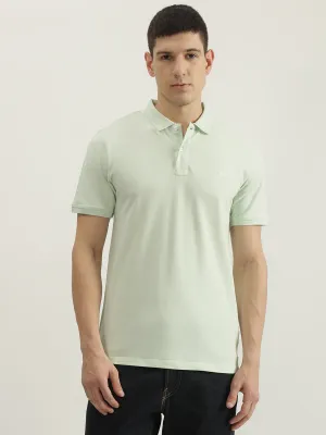 Lindbergh Men Green Solid Polo Collar Short Sleeves T-shirt