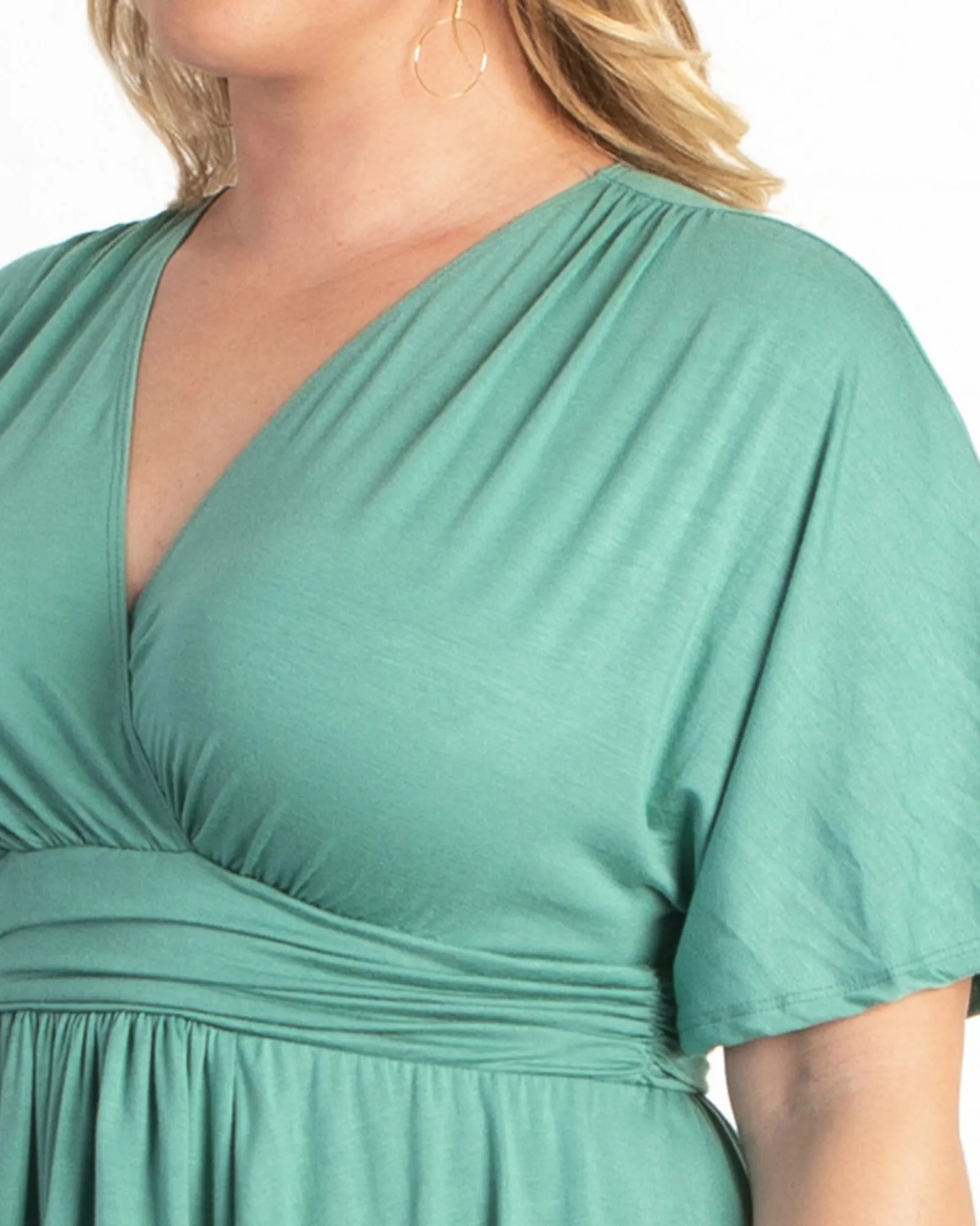 Marcy Wrap Peplum Top | MINT GREEN