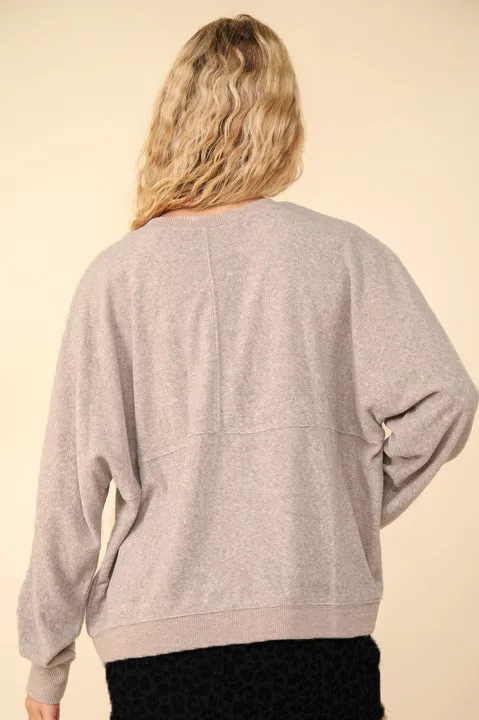 Mocha Relaxed Fit Comfy Soft Seam Top