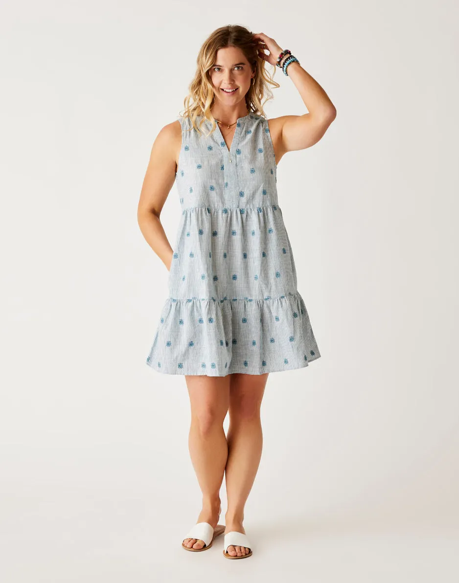 Nellie Eyelet Dress: Azul