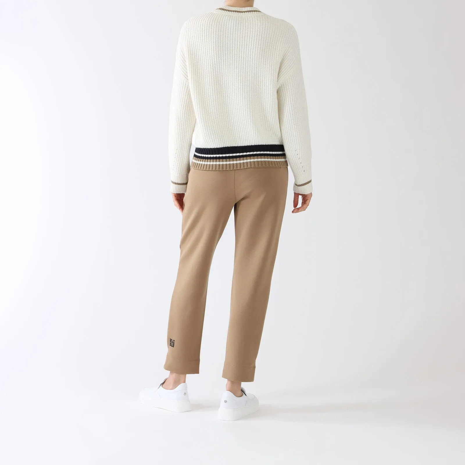 Off-White Ribbed Wool & Cashmere Blend Sweater