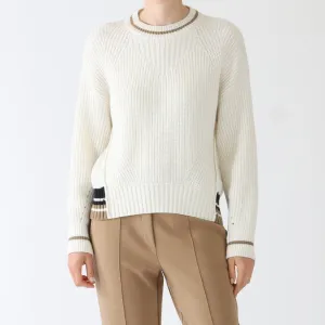 Off-White Ribbed Wool & Cashmere Blend Sweater