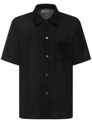 Our Legacy   Boxy bouclé short sleeve shirt 