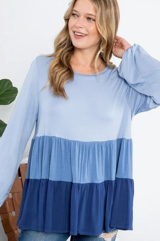 PLUS COLOR BLOCK TIERED SWING TOP