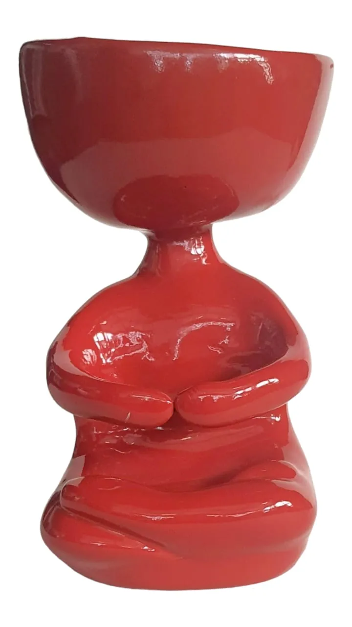 Resin Red Yoga Planter 104