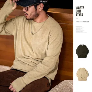 Retro Waste Soil Style Basic Sweater