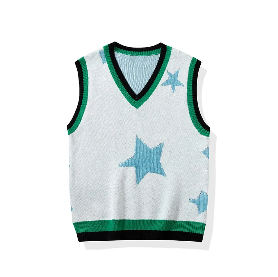 Star Jacquard Sleeveless Vest