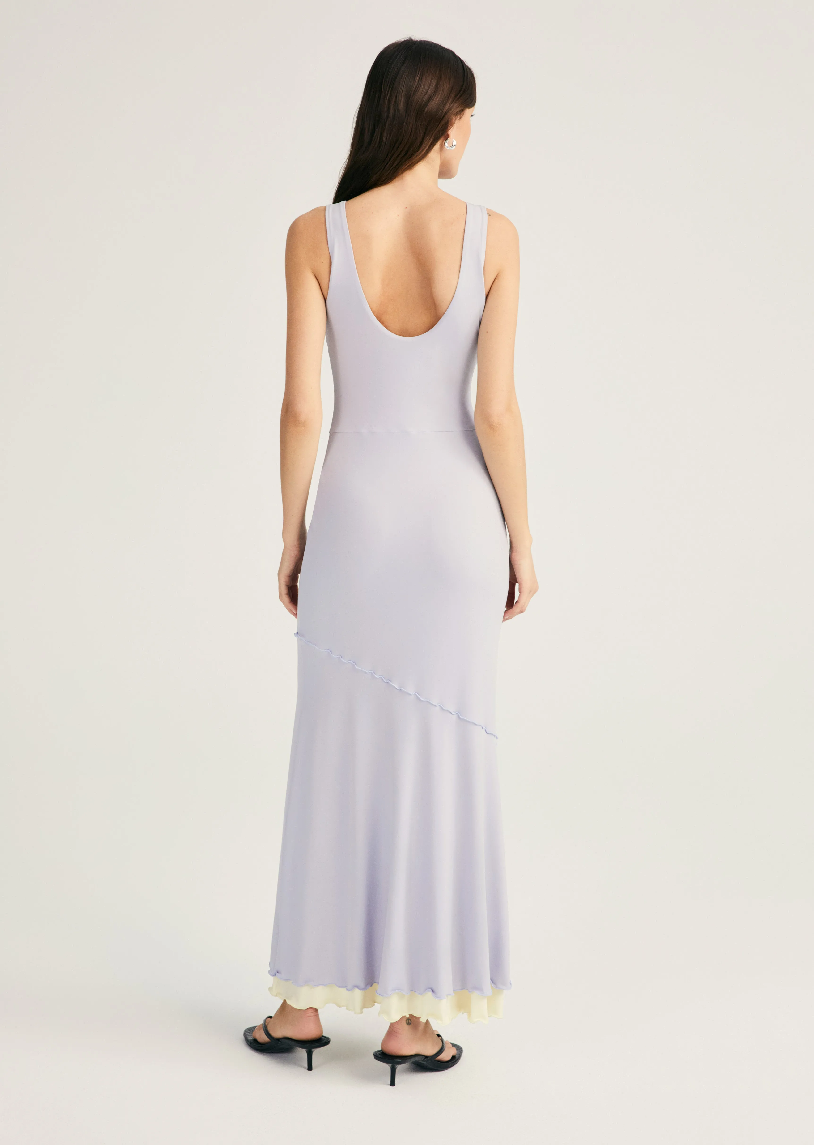 Stephanie Slit Hem Sleeveless Dress - Periwinkle