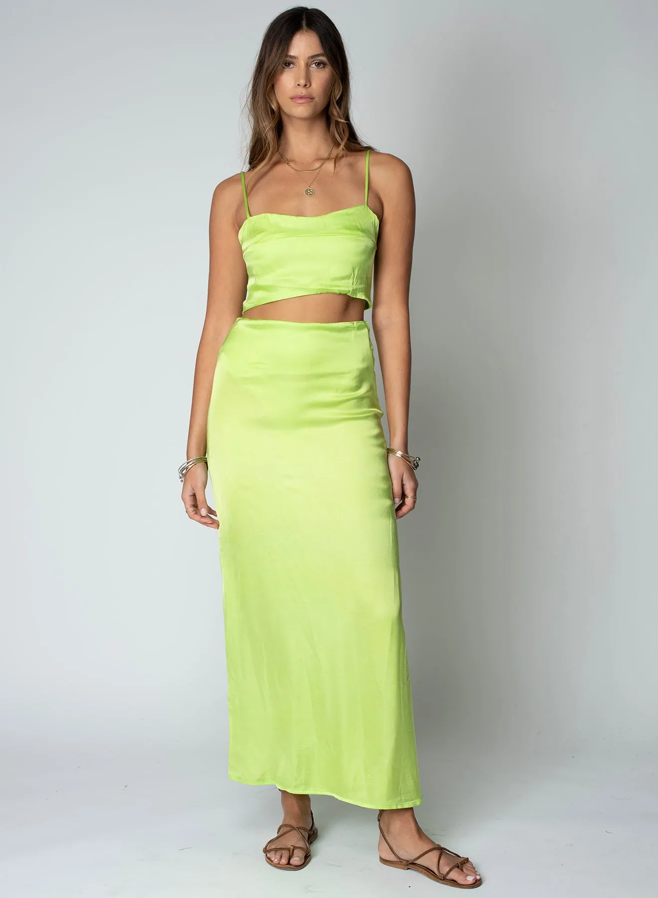 Stillwater Dani Maxi Skirt in Lime