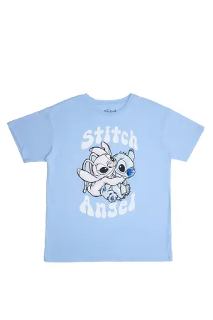 Stitch And Angel Hug Graphic Classic Tee