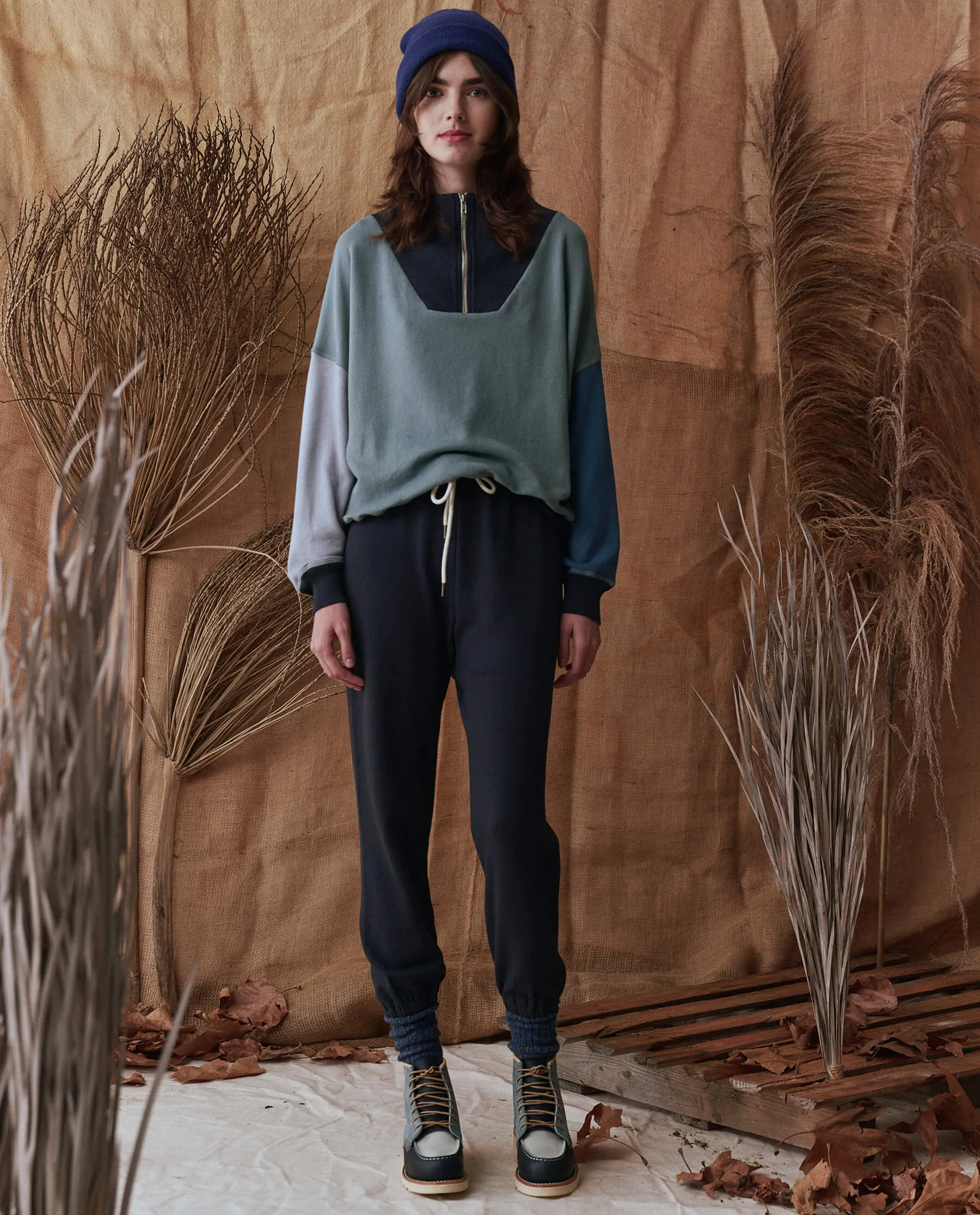 The Colorblock Trail Sweatshirt. -- Indigo