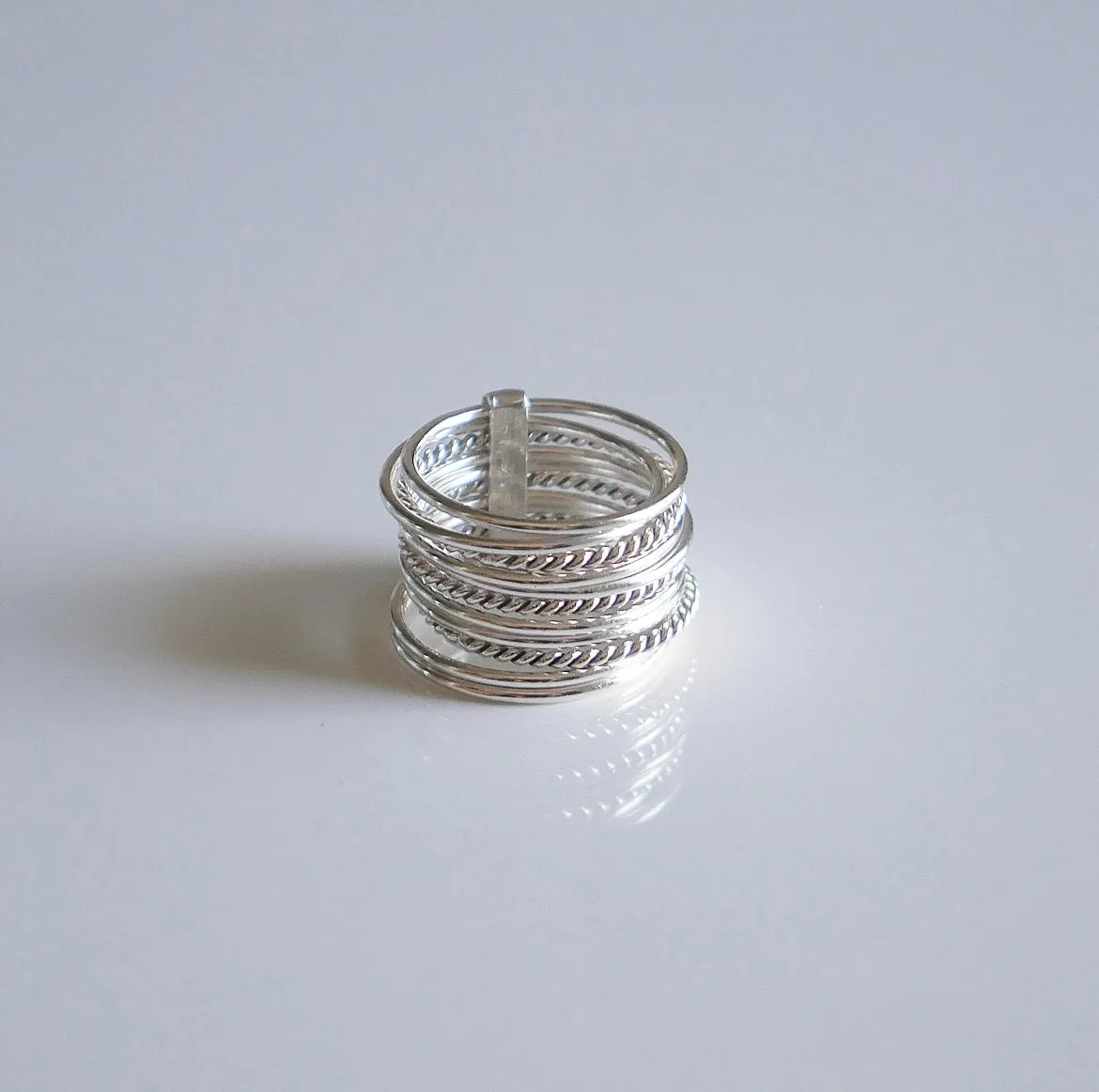 Three Ropes Stacked Layered Ring