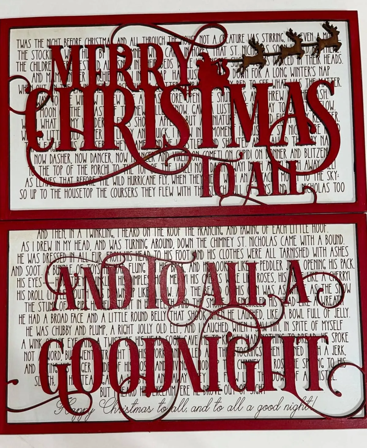 'Twas the NIght Before Christmas POEM Layered SIgn SVG Glowforge Laser Ready FIle