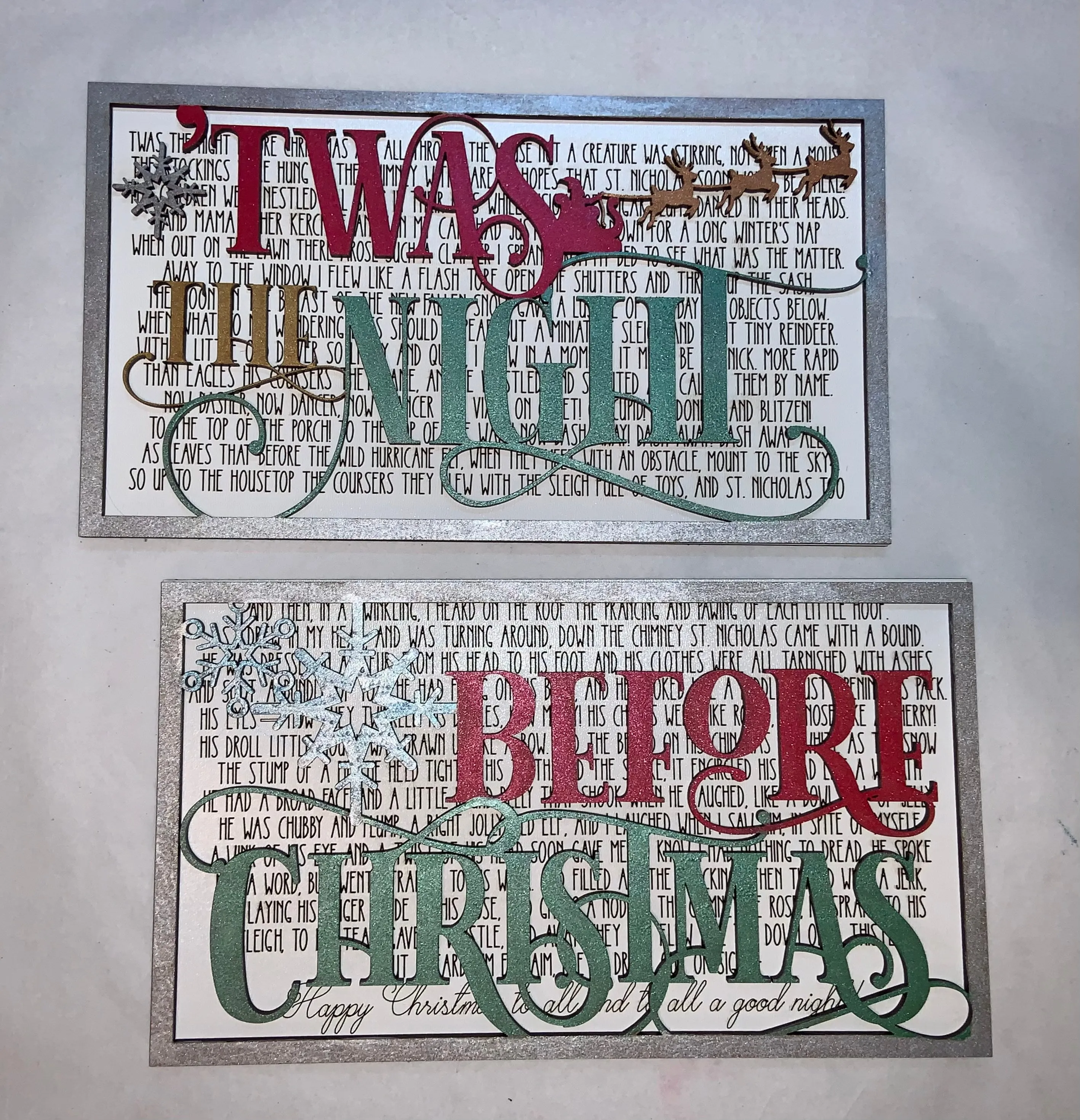 'Twas the NIght Before Christmas POEM Layered SIgn SVG Glowforge Laser Ready FIle