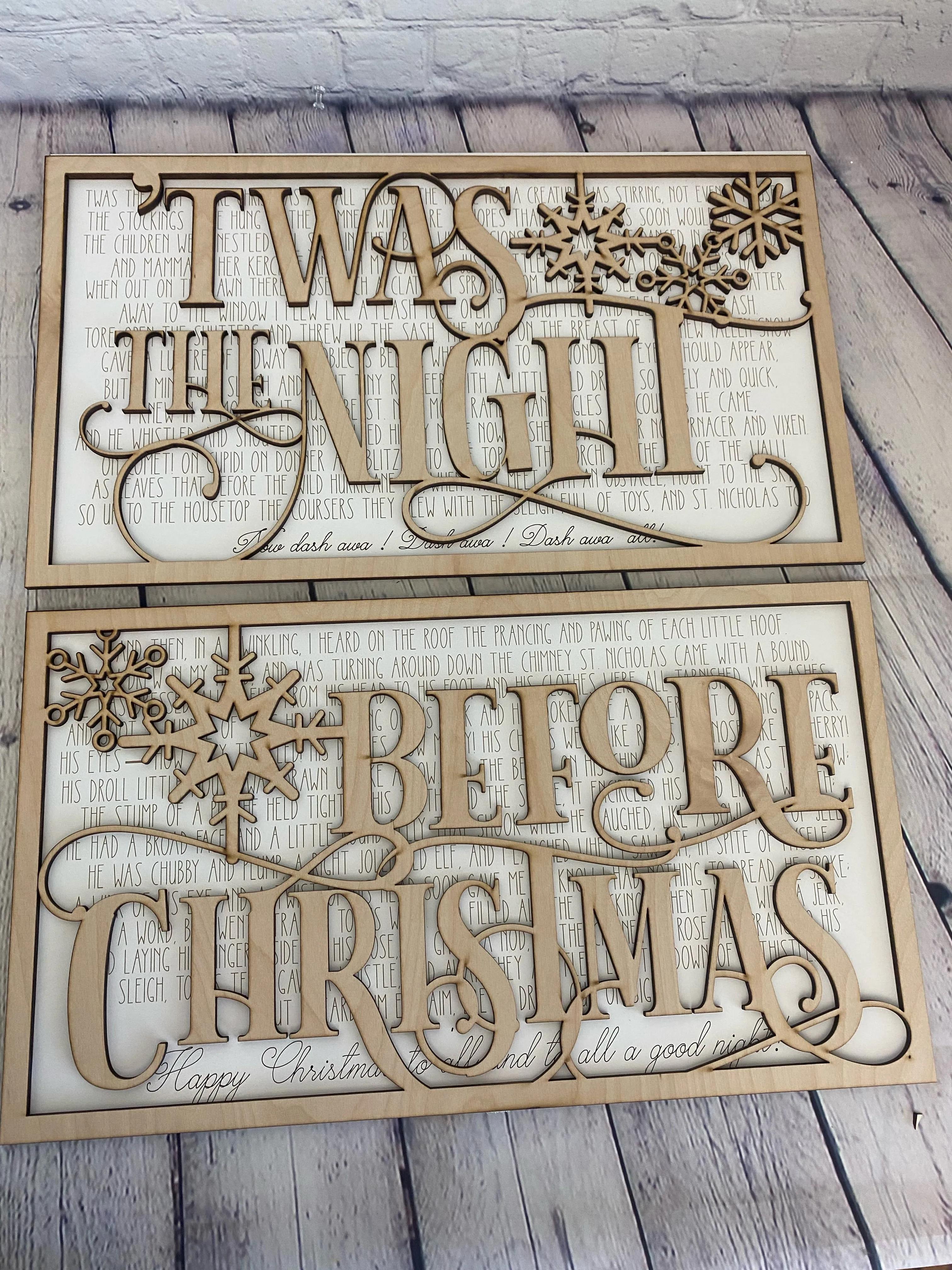 'Twas the NIght Before Christmas POEM Layered SIgn SVG Glowforge Laser Ready FIle