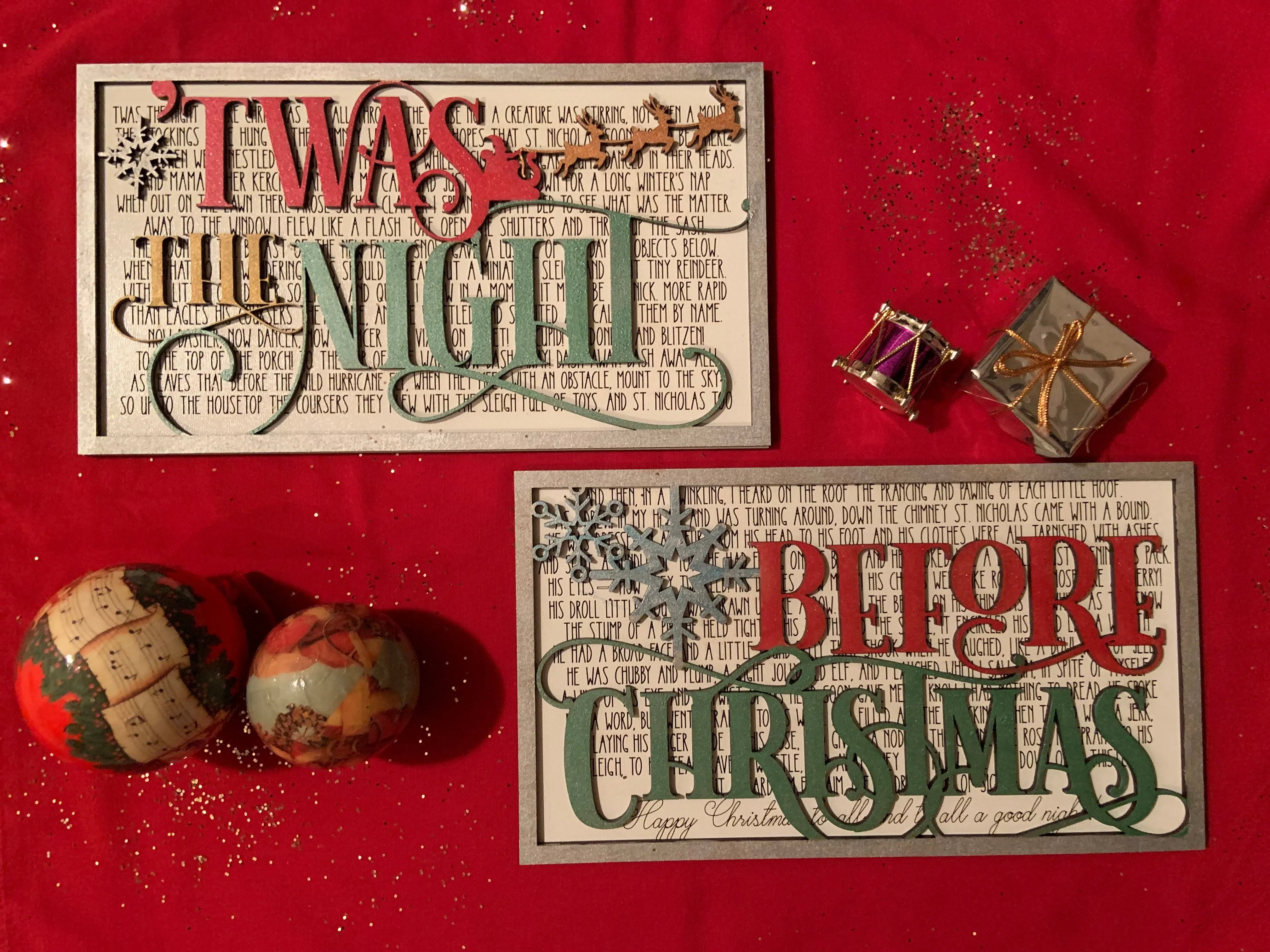 'Twas the NIght Before Christmas POEM Layered SIgn SVG Glowforge Laser Ready FIle